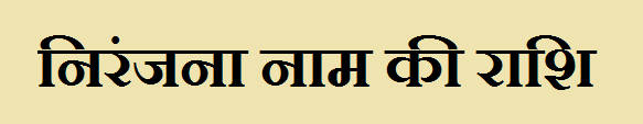Niranjana Name Rashi 