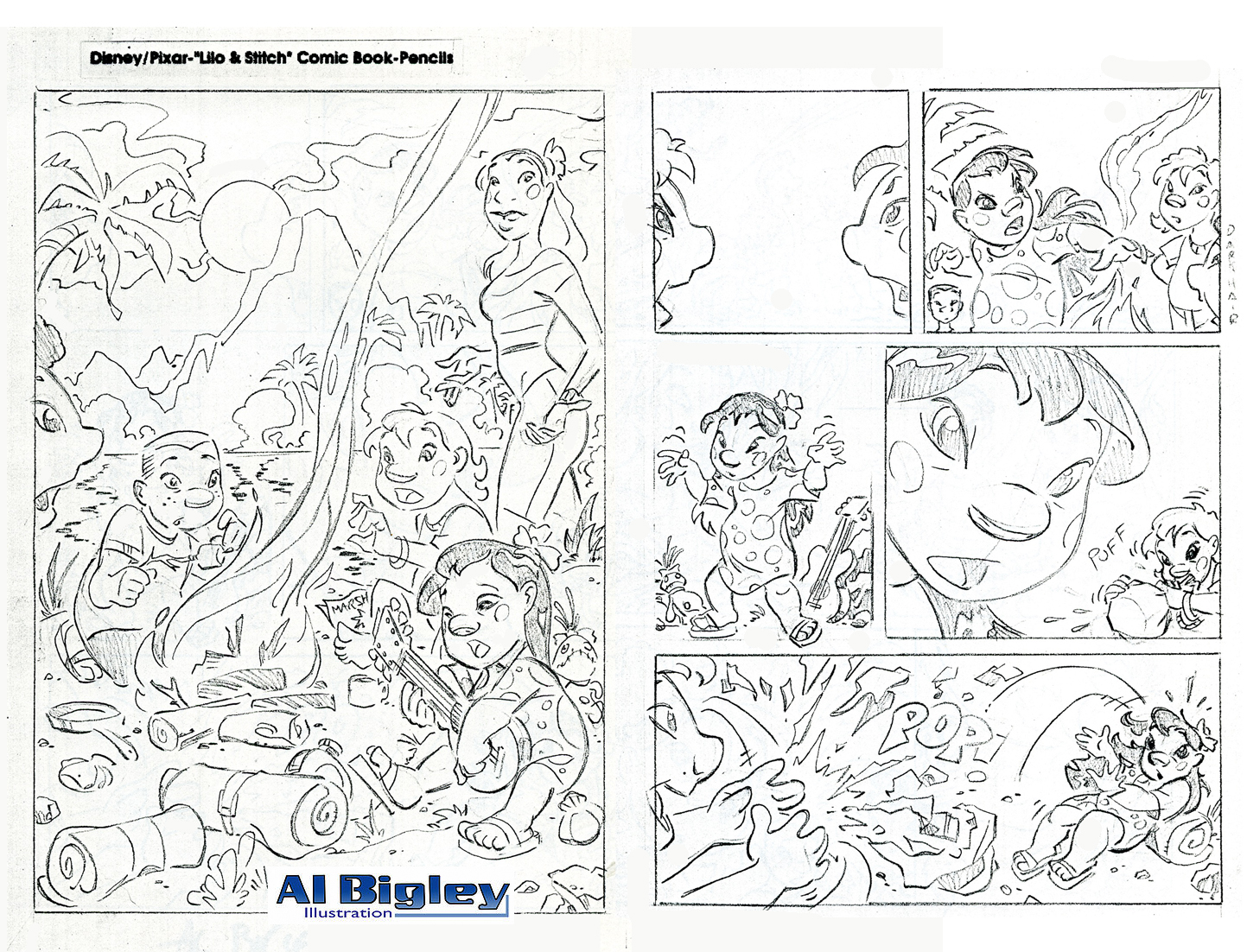 Al Bigley IllustrationThe Blog! LILO & STITCH! Rare Comic Book Artwork!
