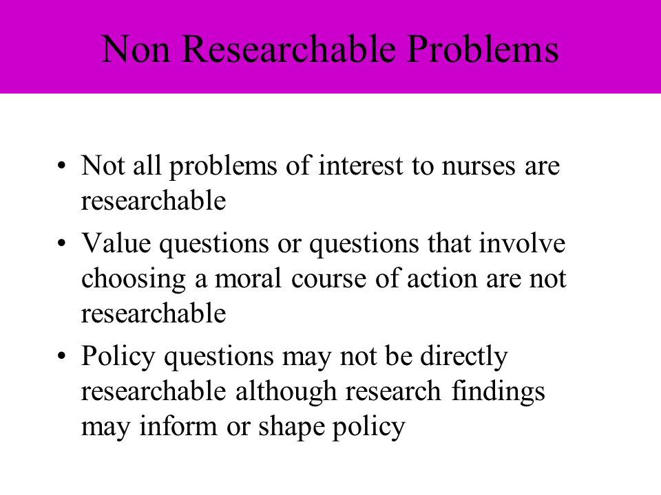 definition of non researchable problem