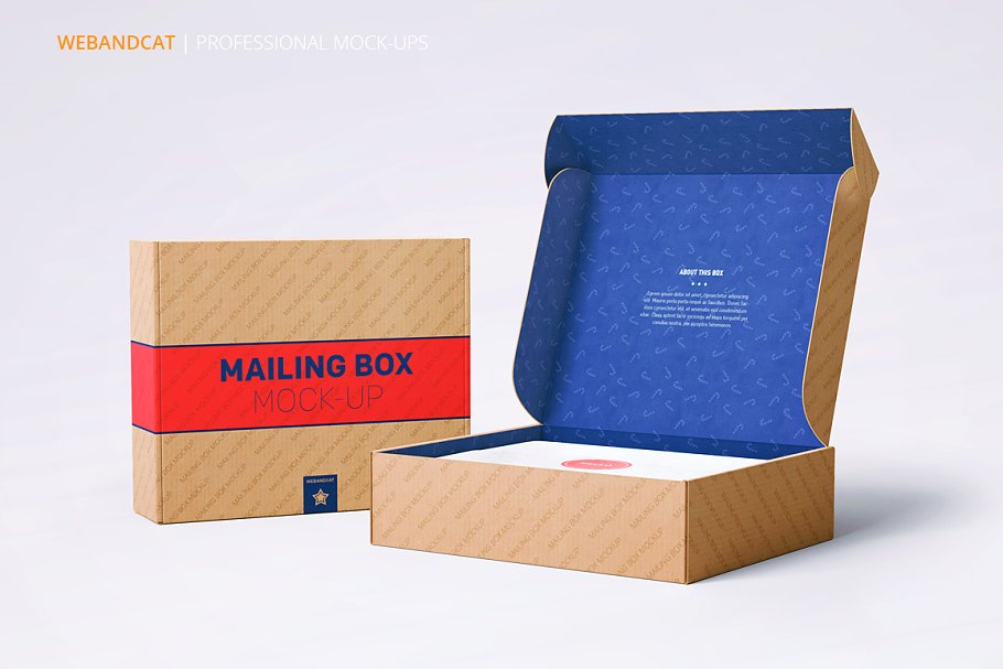 Shipping Mailing Box Mockup