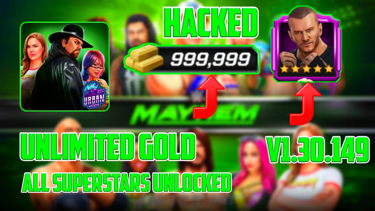 Wwe Mayhem Latest Version 1 30 149 Hack Mod Unlimited Cash Unlimited Gold Bars Everything Unlocked By Urban Mods Urban Mods