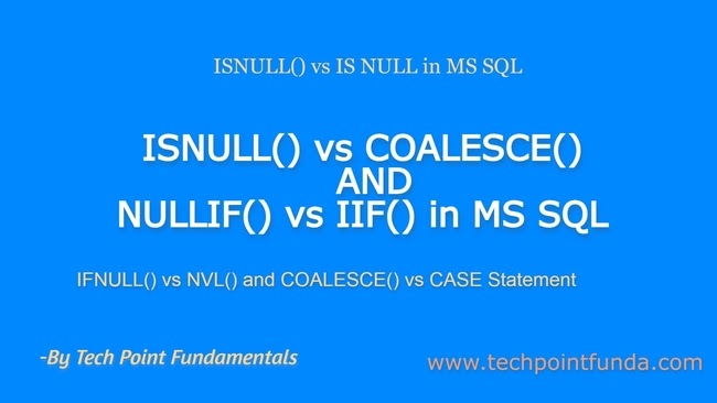 SQL Interview Questions ISNULL vs COALESCE Tech Point Fundamentals
