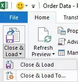Close and Load Data In Excel