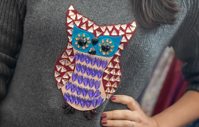 Closet Fashionista: {outfit} Beaded Owl Top Inspired-by Burberry