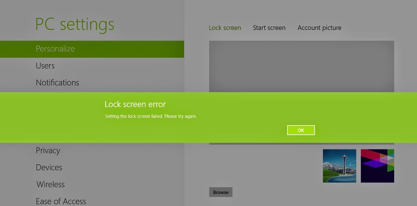 How to Solve Windows 8 Lock Screen Error At the fourth dimension I wanted to endeavour to alter the await of the How to Solve Windows 8 Lock Screen Error