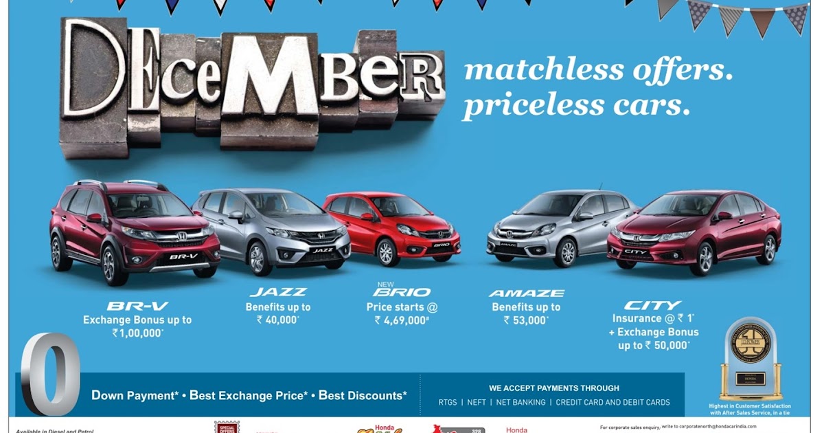 Honda cars Zero (0) down payment, Best exchange rates and Best