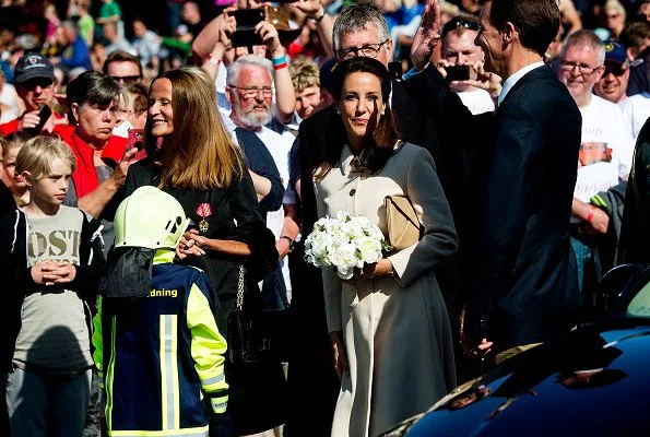 Sternfahrt 2017. Princess Marie wore a Miu Miu Belted Wool Crepe Coat at opening ceremony in Sonderborg