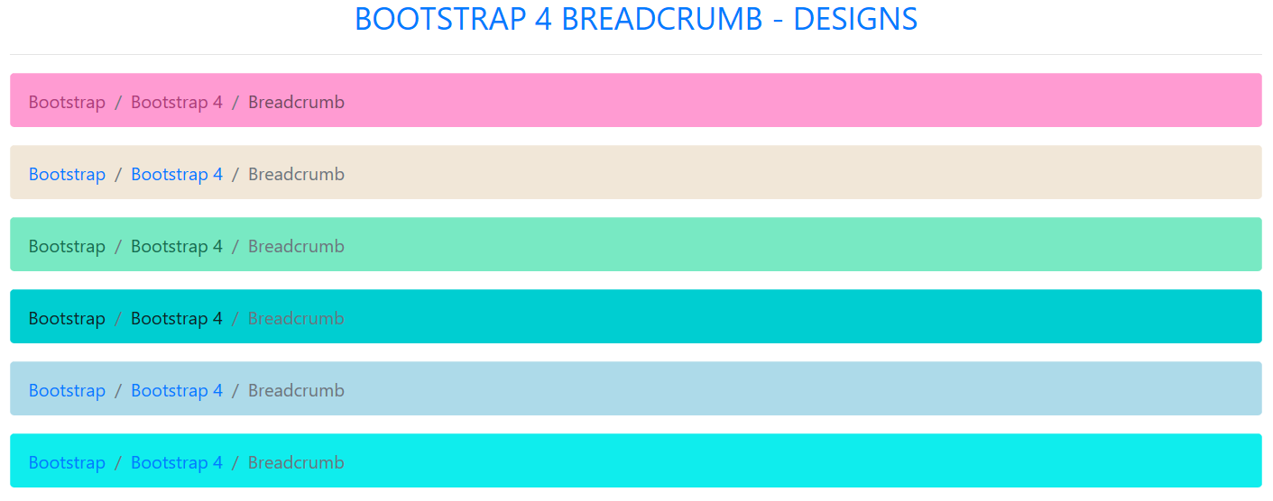 Bootstrap 4 Breadcrumb
