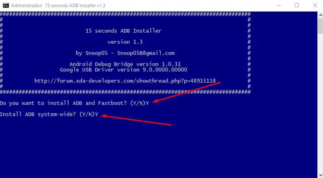 controladores adb y fastboot