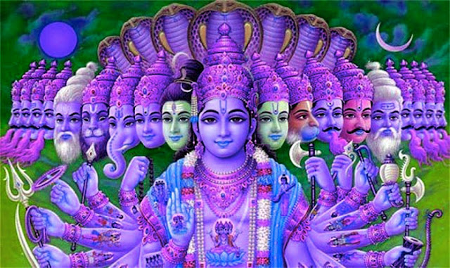 Brahma é o primeiro deus da Trimurti, a trindade hindu mas não recebe tanta importância como os outros dois: Vishnu e Shiva. Brahma é considerado pelos hindus a representação da força criadora ativa no universo.  A visão de universo pelos hindus e cíclica. Depois que um universo é destruído por Shiva, Vishnu se encontra dormindo e flutuando no oceano primordial. Quando o próximo universo está para ser criado, Brahma aparece montado num Lótus, que brotou do umbigo de Vishnu e recria todo o universo.    Devas são Espíritos intimamente ligados e integrados à natureza, trabalhando nela sem questionar. Não são bons nem maus, mas podem ser manipulados pelos humanos para finalidades boas ou ruins.  Em um certo ponto de evolução, eles se individualizam, e podem ser confundidos com anjos, ou fadas. Em um certo estado de consciência, algumas pessoas podem vê-los. Podem se apresentar como gnomos, duendes, fadas, sereias, sílfides e outros.    Shiva é um deus (“Deva”) hindu, o Destruidor (ou o Transformador), participante da Trimurti juntamente com Brahma, o Criador, e Vishnu, o Preservador. Uma das duas principais linhas gerais do Hinduísmo é chamada de Shivaísmo em referência a Shiva.    Trimurti é a trindade divina do Hinduísmo, é composta pelos três principais deuses: Brahma, Vishnu e Shiva. Sendo Brahma a força criadora, Vishnu a força conservadora e Shiva a força destruidora.  O conceito de Trimurti tomou maturidade na época do chamado período Purânico. A Trimurti significa o caminho cíclico do tempo Hindu. Embora Vishnu e Shiva atraiam fortes cultos e adorações, o Senhor Brahma tende a arrastar-se para um plano secundário, como um deus criador. Frequentemente, a Trimurti é retratada como uma figura de três cabeças, devido a uma encarnação dela em Datattreya.    Varuna é um deus indiano da criação. Possivelmente é a mais augusta divindade do panteão védico. Varuna era um deus arquiteto e ferreiro, devido a isso possuía um conhecimento infinito. Organizou os ciclos do Sol, colocou cada rio em seu caminho, ordenou as fases da Lua, estruturou o relevo da Terra e se encarregou de nunca deixar o oceano cheio demais.  Por tudo isso ele tornou-se o rei dos deuses e assim pôde dominar também sobre o destino dos homens; sustentado a vida e a protegendo do mal. Porém um grande monstro desafiou os deuses e também Varuna. E uma profecia revelou que Varuna não poderia vencê-lo. O único capaz de vencer o monstro seria Indra, que ainda nasceria, e após vencer, tomaria o lugar de Varuna.  Varuna tentou impedir o nascimento de Indra, mas foi impossível, o jovem deus nasceu e tendo poder sobre os raios e tempestades venceu o monstro e se tornou o novo rei dos deuses. Varuna então se tornou o rei dos oceanos e senhor da Noite, dividindo o céu com Surya, o deus do Dia.     Na mitologia hindu, Vishnu (em hindi, विष्‍ण, da raiz sans. vishva = tudo), juntamente com Shiva e Brahma formam a Trimurti, a trindade divina hindú, sendo Vishnu o deus responsável pela manutenção do universo…  Segundo o hinduísmo, Vishnu vem ao mundo de diversas formas, chamadas avatares, que podem ser humanas, animais ou uma combinação dos dois. Todos esses avatares aparecem ao mundo, quando um grande mal ameaça a Terra, no total, existem dez avatares de Vishnu, das quais nove já se manifestaram no nosso mundo - sendo Rama e Krishna os mais conhecidos - e outra ainda está por vir.