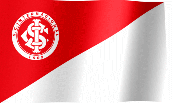 The waving flag of Sport Club Internacional with the logo (Animated GIF) (Bandeira Internacional)