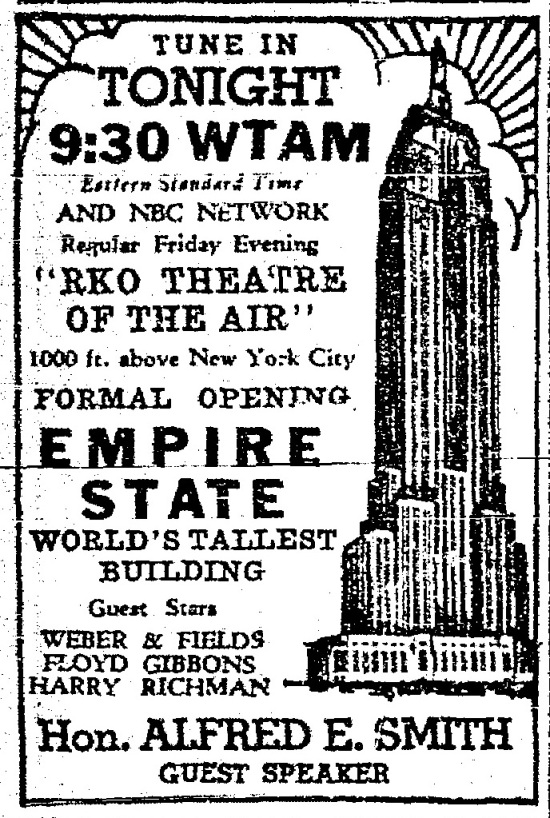 Image result for the dedication of the empire state building