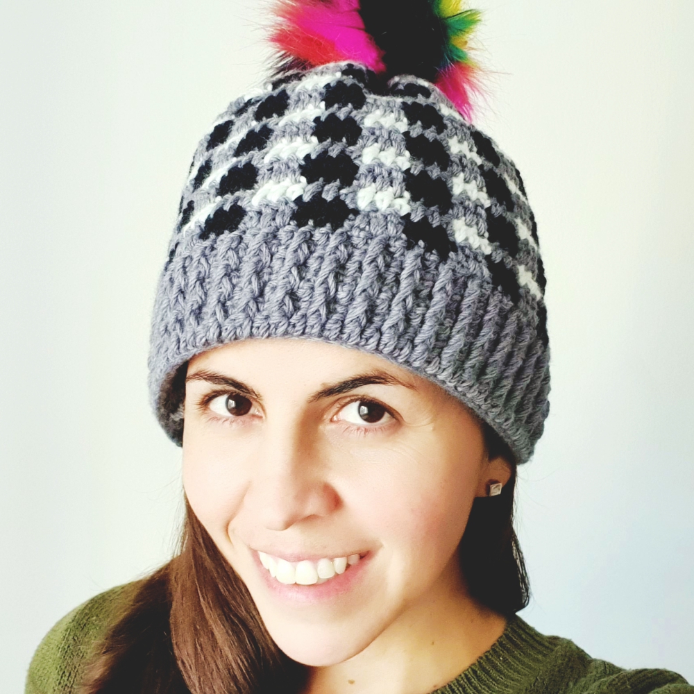 Danubio Moretón religión GORRO A CROCHET EFECTO TARTÁN - Ahuyama Crochet