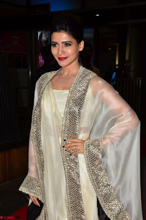 Samantha Ruth Prabhu cute in Lace Border Anarkali Dress with Koti at 64th Jio Filmfare Awards South ~  Exclusive 003