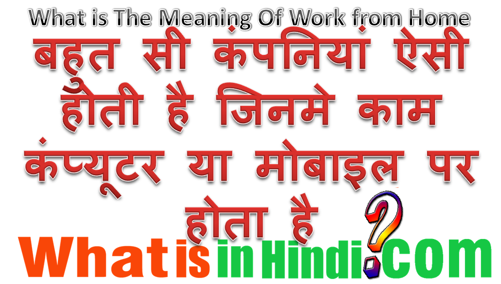 Work from Home का मतलब क्या होता है What is the meaning of Work from