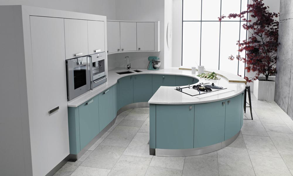 Kitchens with Curved Countertop Decor Units
