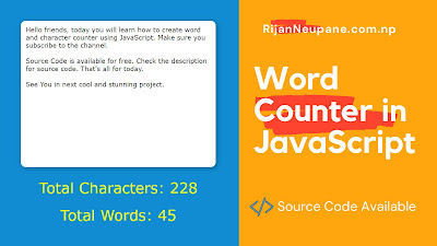 Word and Character Counter in Javascript