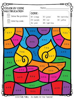 Diwali Color by Number Multiplication colored