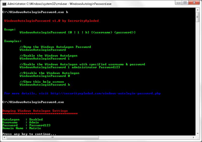 Windows Autologin Password Dumper & Manager