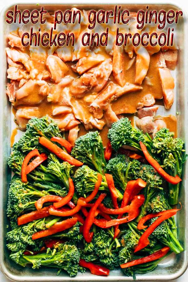 sheet pan garlic ginger chicken and broccoli Masakan Ibu