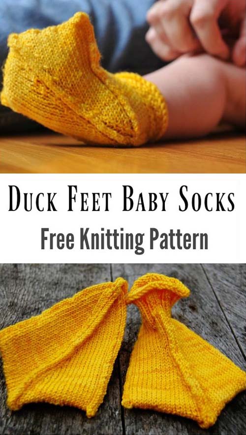 Duck Feet Baby Socks - Free Knitting Pattern 