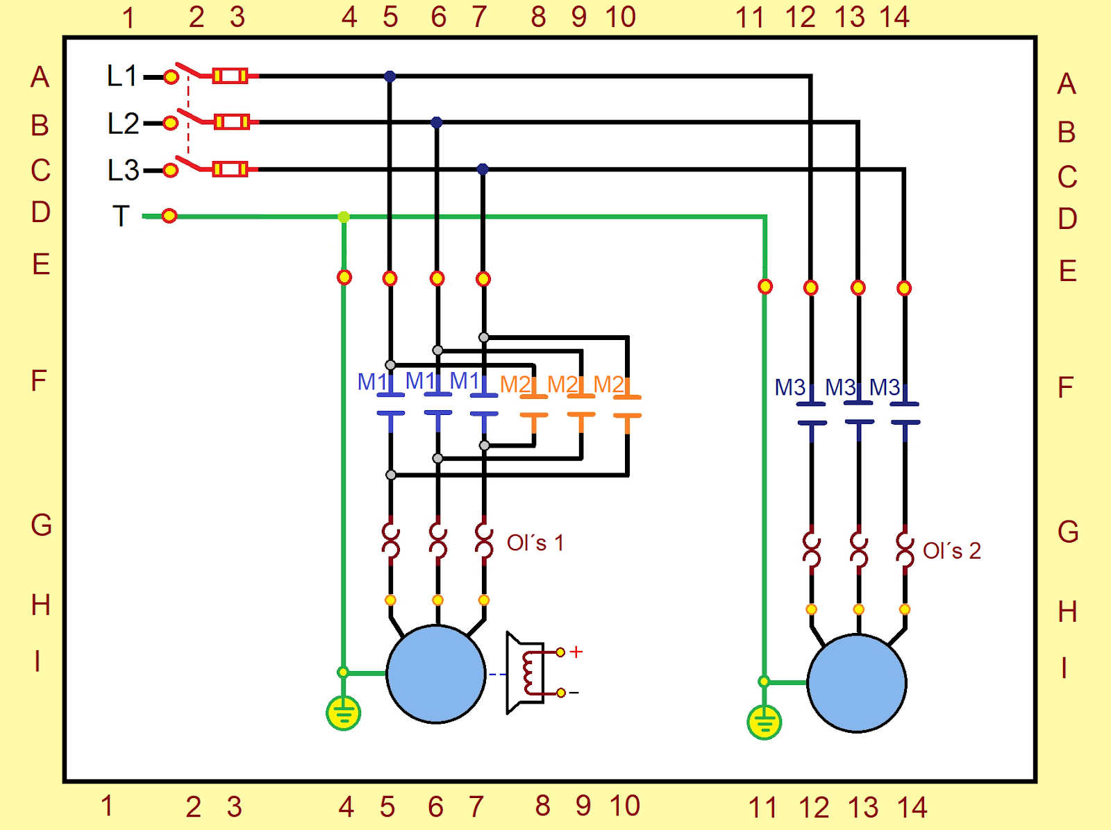 coparoman: Diagrama eléctrico del circuito de potencia del torno mecánico
