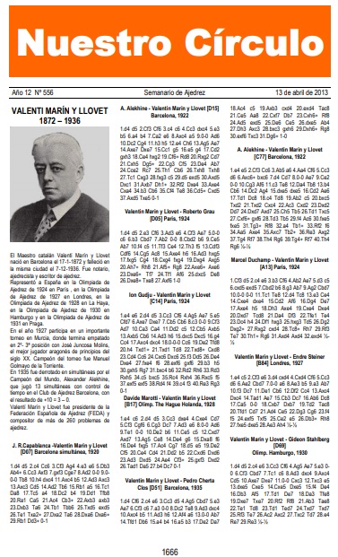 Valentín Marín i Llovet (18721936), el gran ajedrecista español