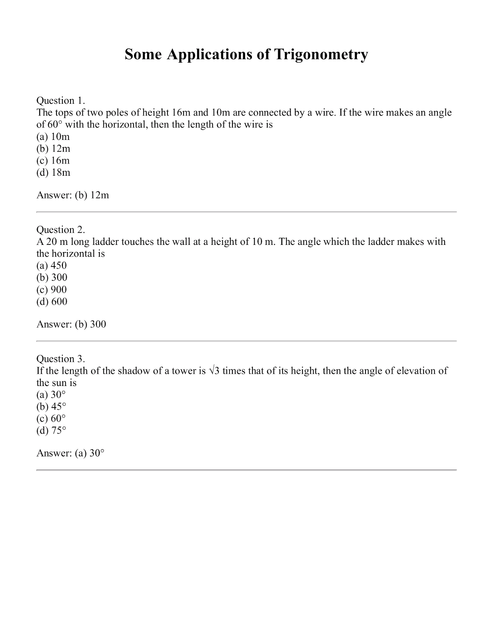 applications of trigonometry case study questions