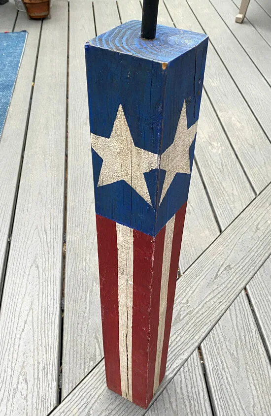 American flag firecracker post