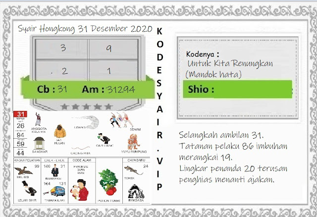 Syair Hk Kamis 31 Desember 2020 Forum Kode Syair Toto