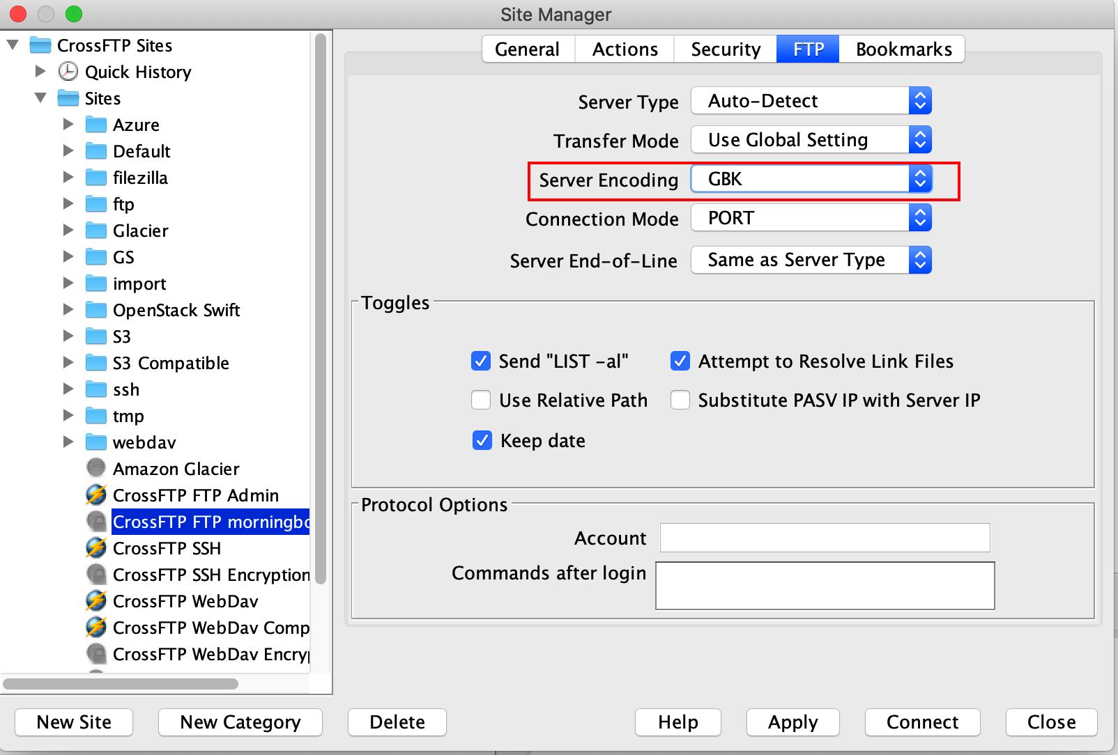CrossFTP, FTP and Amazon S3 Client How to Handle File Names' Character
