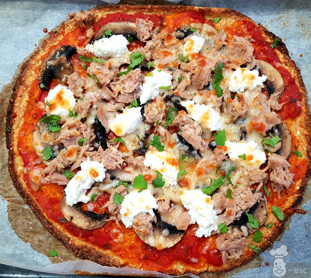Pizza con base de coliflor paso 5