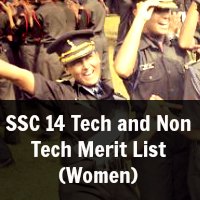 SSC 14 Tech and Non Tech Merit List (Women)
