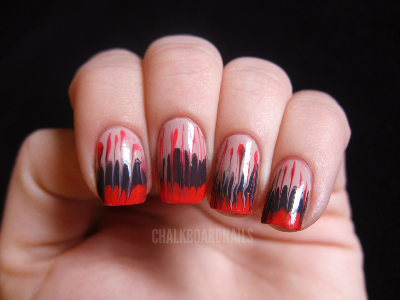 Shredded needle drag nails | Chalkboard Nails | Nail Art Blog