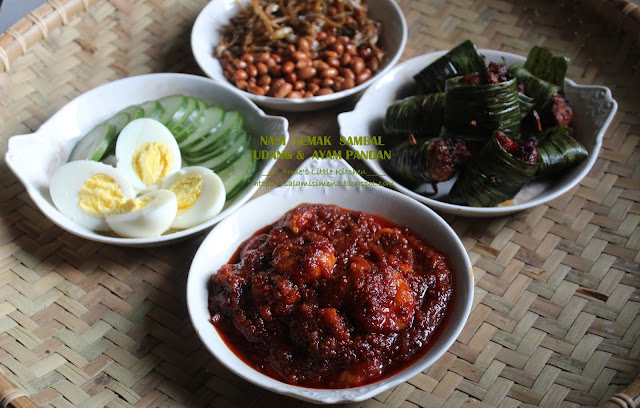 Nasi Lemak Sambal Udang & Ayam Goreng Pandan