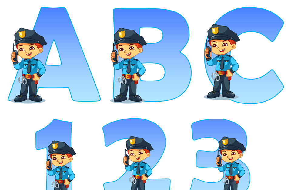 Kits imprimibles gratis Abecedario policía
