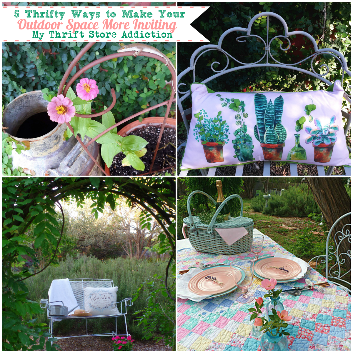 Check out these 5 thrifty ways to make your summer outdoor space look more inviting even when temperatures soar! 5 thrifty ways to make your outdoor space more inviting