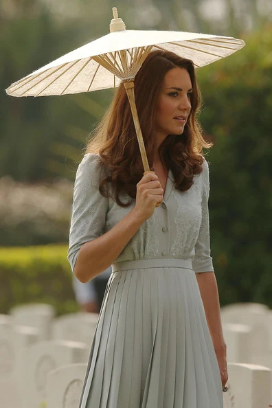Catherine, Duchess of Cambridge tours the Kranji War Memorial on day 3 of their Diamond Jubilee Tour of the Far East in Singapore