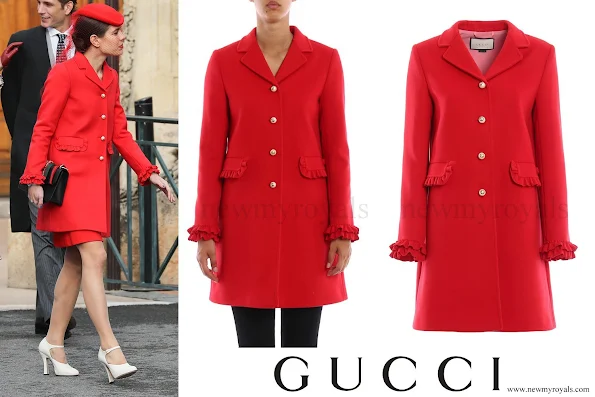 Charlotte Casiraghi wore a Gucci red wool coat