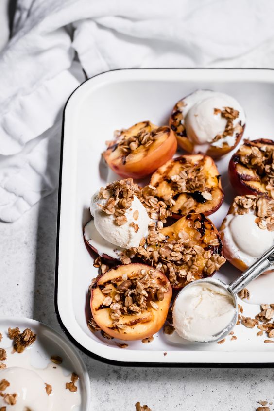 Grilled Peaches with Skillet Granola My Best Recipe