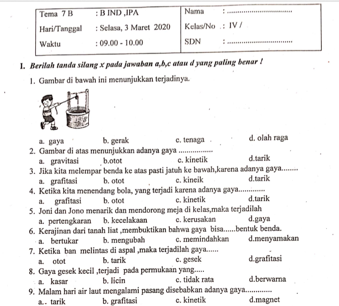 Download Soal Pts Uts Kelas 4 Semester 2 K13 Revisi Tahun 2020 Lengkap Kunci Jawaban Mariyadi Com