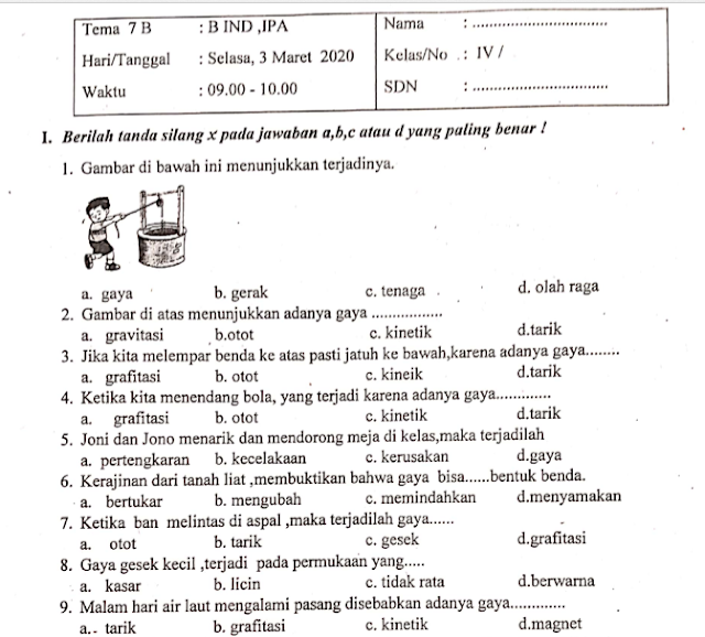 Download Soal PTS/UTS Kelas 4 Semester 2 K13 Revisi Tahun