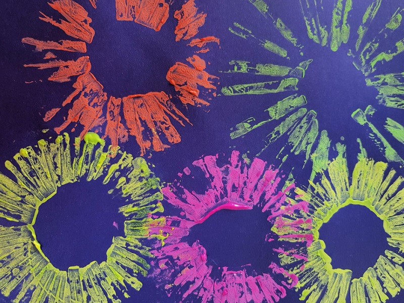 Easy Toilet Paper Roll Fireworks Painting for Kids Finding Myself Young