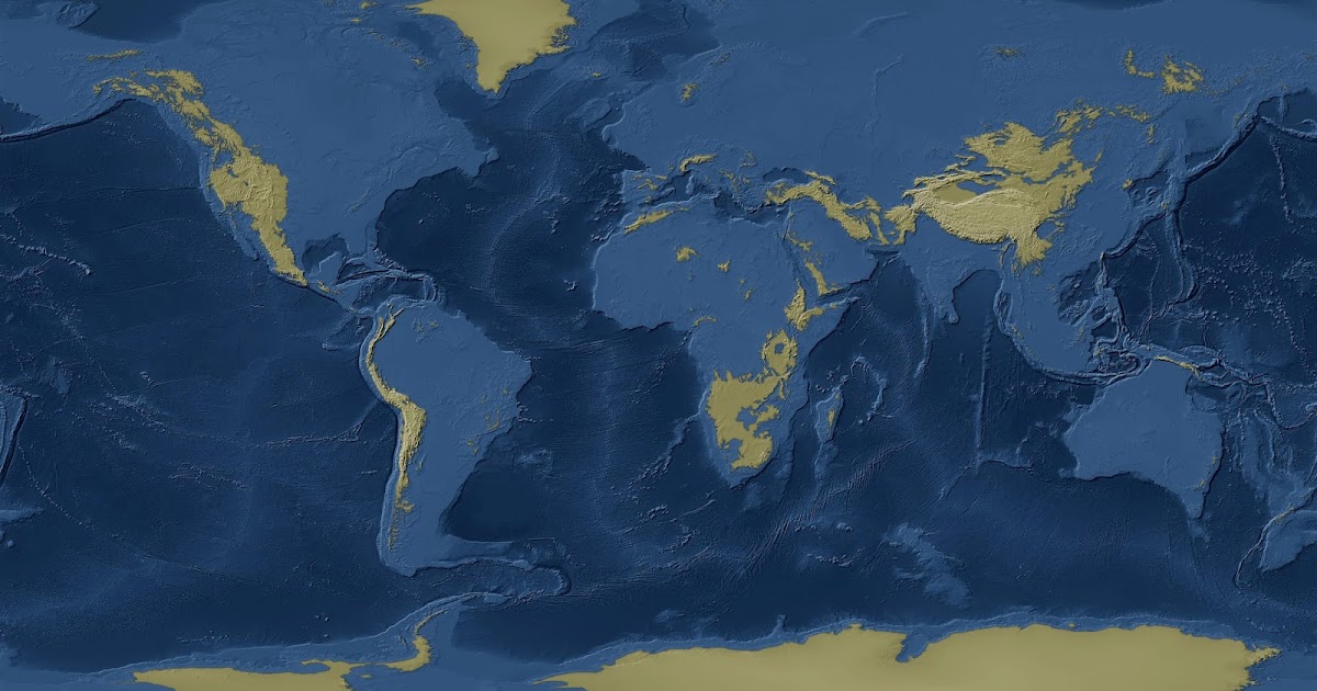 What does our planet look like with 1 kilometre of sea-level rise or drop?