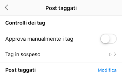 Instagram per iOS Post taggati