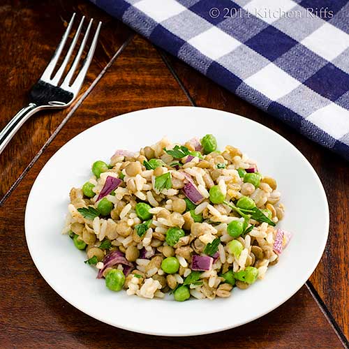 Kitchen Riffs Lentil, Rice, and Pea Salad