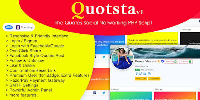 Quotsta - Quotes Social Networking PHP Script - SpartaNews