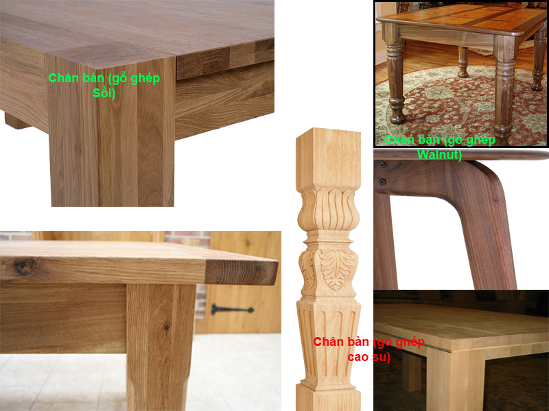 Chân bàn gỗ ghép