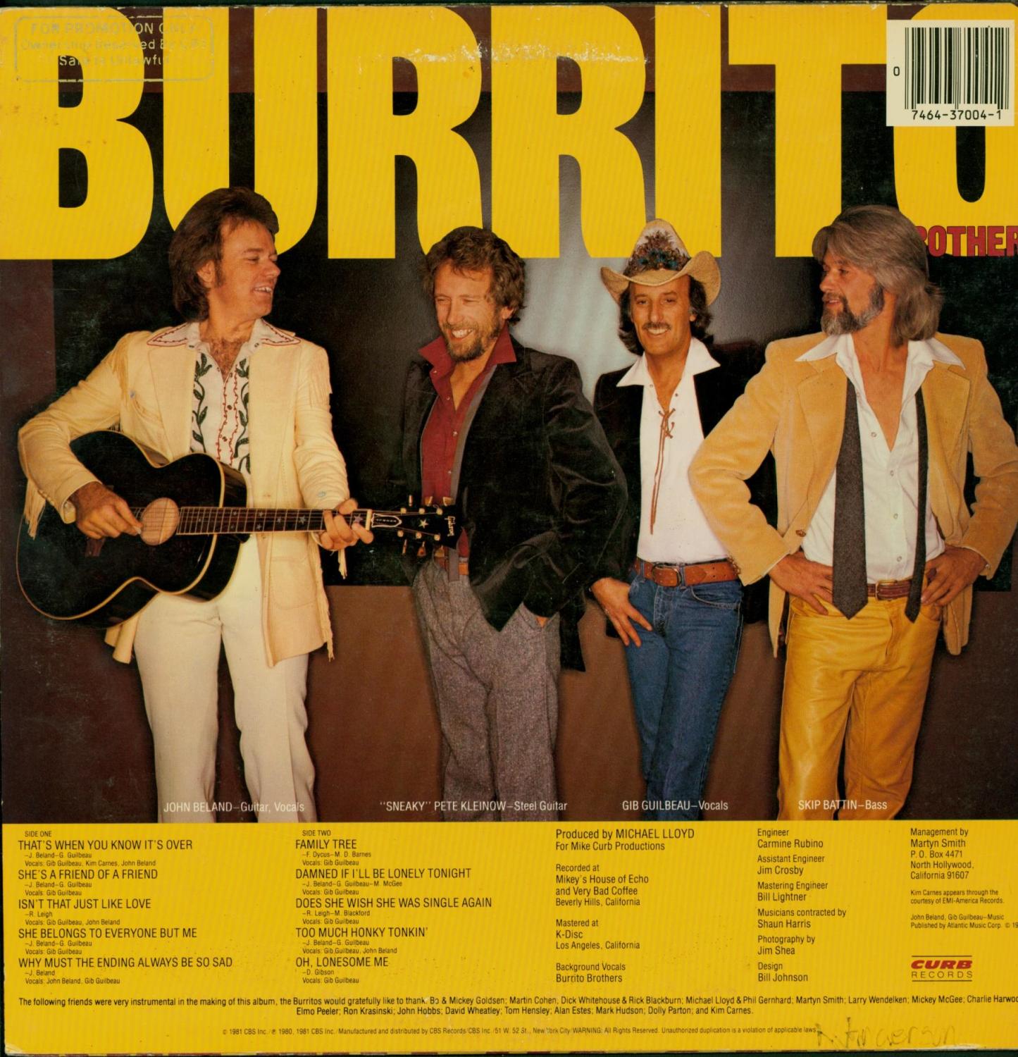 Classic Rock Covers Database The Burrito Brothers Hearts on the Line (1981)