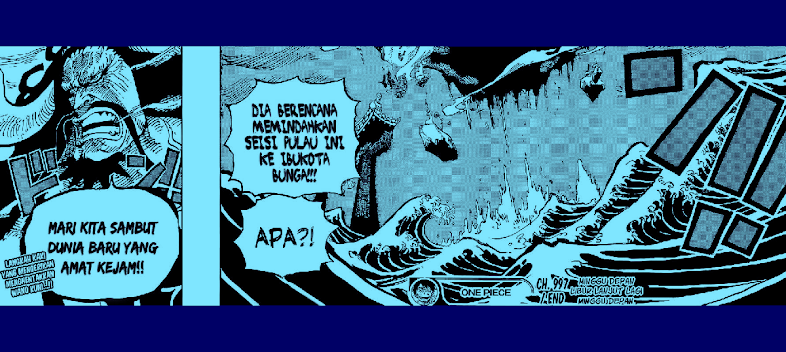 Kaido menerbangkan Pulau Onigashima